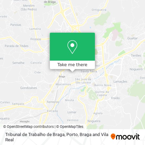 Tribunal de Trabalho de Braga map