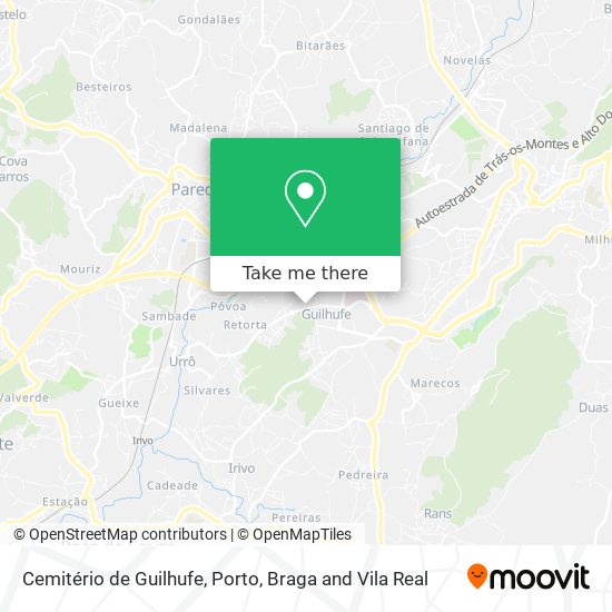 Cemitério de Guilhufe mapa