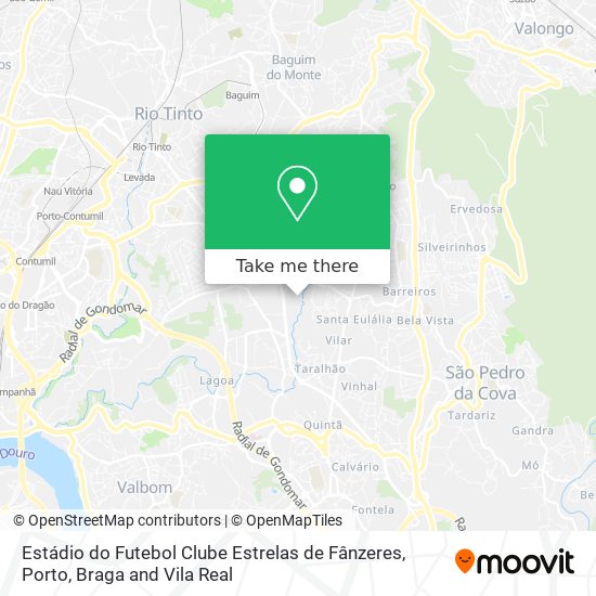 Estádio do Futebol Clube Estrelas de Fânzeres map