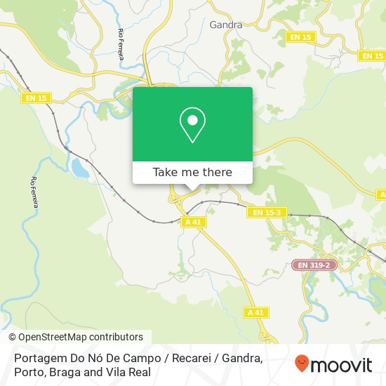 Portagem Do Nó De Campo / Recarei / Gandra map