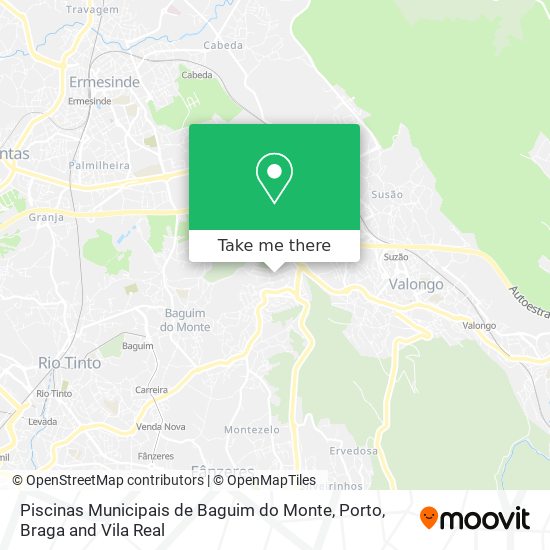 Piscinas Municipais de Baguim do Monte map