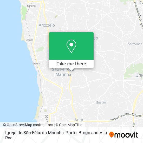 Igreja de São Félix da Marinha map