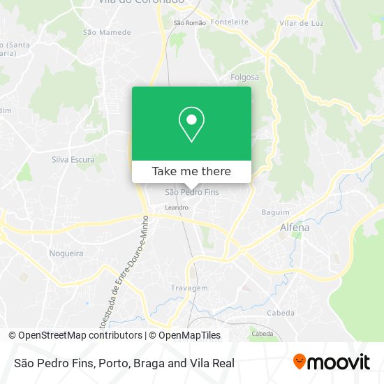 São Pedro Fins mapa
