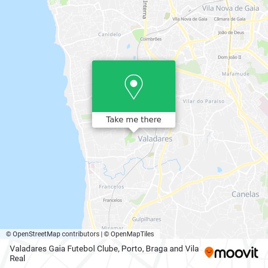 Valadares Gaia Futebol Clube map