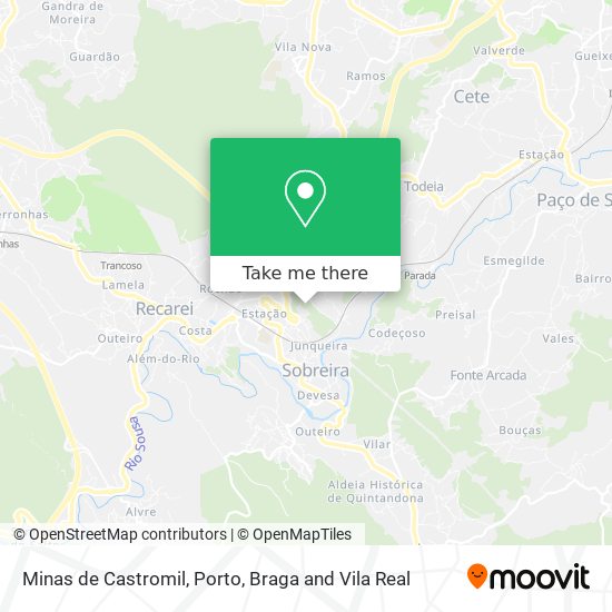 Minas de Castromil map