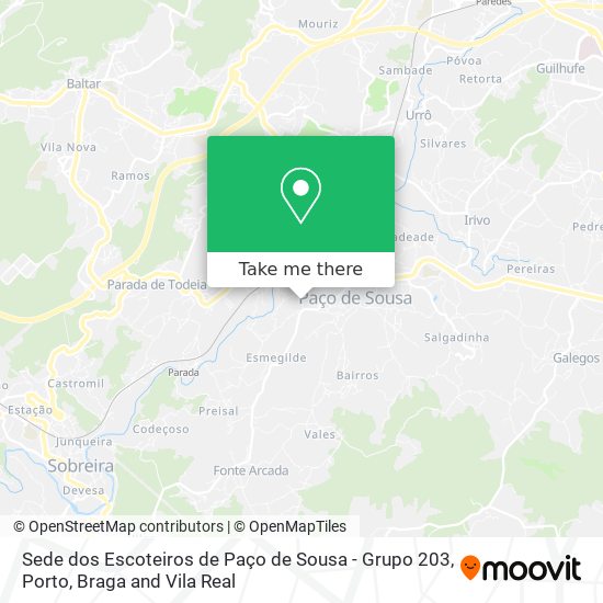 Sede dos Escoteiros de Paço de Sousa - Grupo 203 map