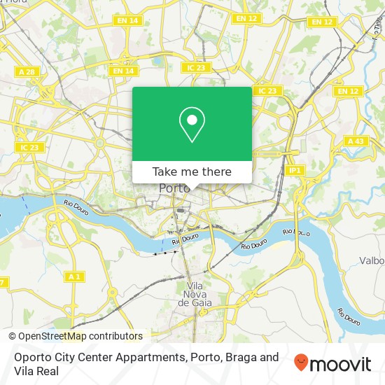 Oporto City Center Appartments map