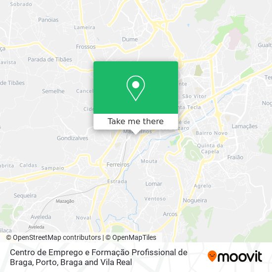 Centro de Emprego e Formação Profissional de Braga mapa