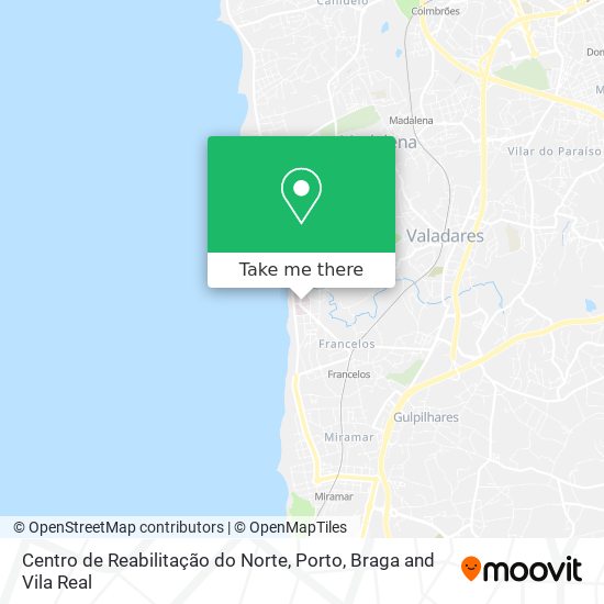 Centro de Reabilitação do Norte mapa