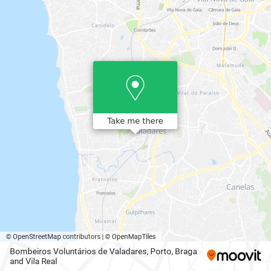 Bombeiros Voluntários de Valadares map