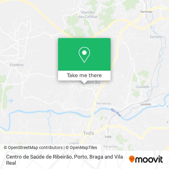 Centro de Saúde de Ribeirão mapa