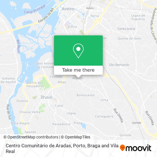 Centro Comunitário de Aradas mapa