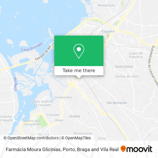 Farmácia Moura Glicínias mapa