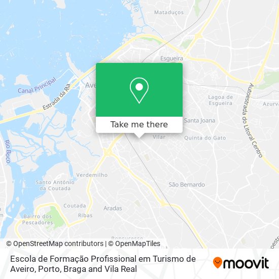 Escola de Formação Profissional em Turismo de Aveiro map