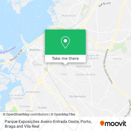 Parque Exposições Aveiro-Entrada Oeste mapa