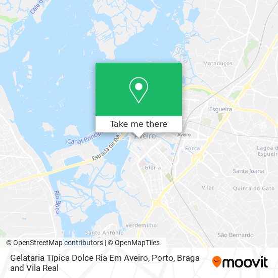 Gelataria Típica Dolce Ria Em Aveiro mapa