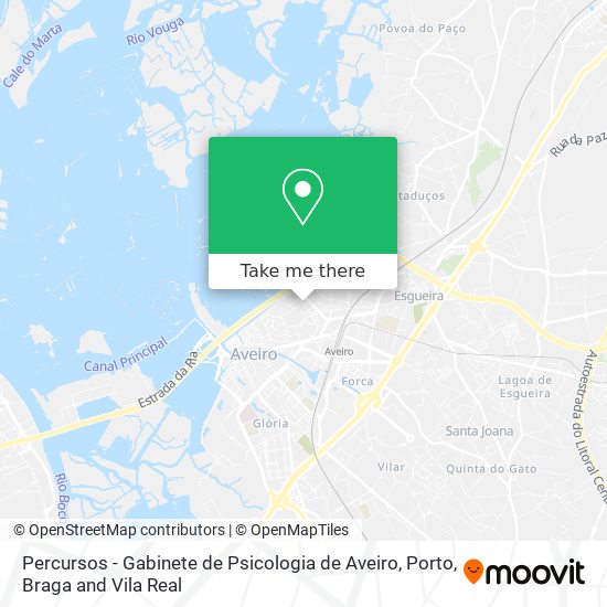 Percursos - Gabinete de Psicologia de Aveiro map