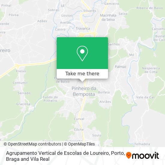 Agrupamento Vertical de Escolas de Loureiro mapa