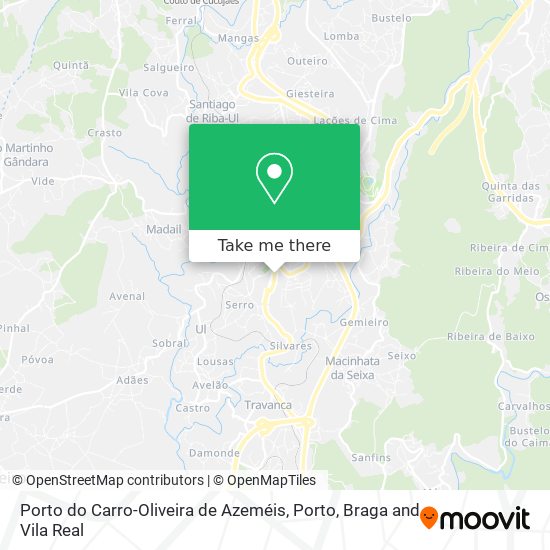 Porto do Carro-Oliveira de Azeméis map