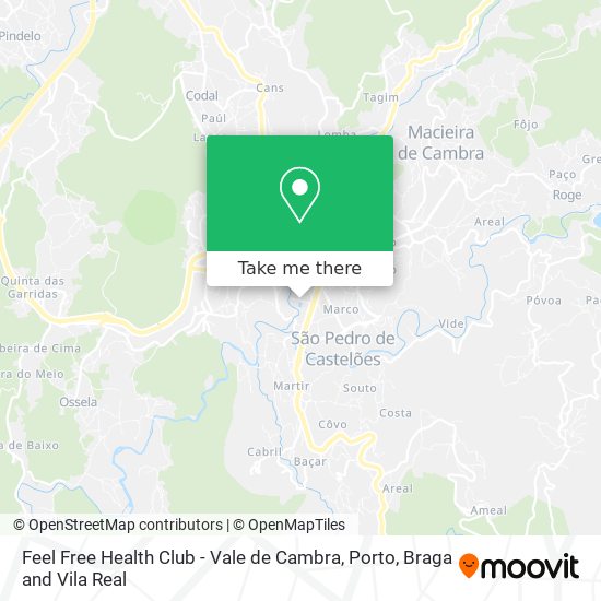 Feel Free Health Club - Vale de Cambra map