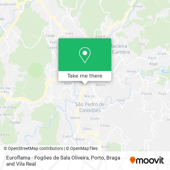 Euroflama - Fogões de Sala Oliveira mapa