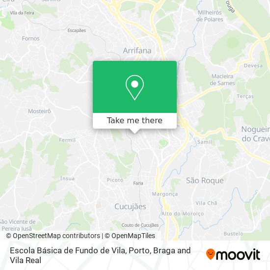 Escola Básica de Fundo de Vila mapa