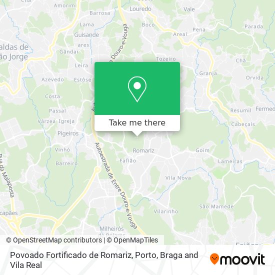 Povoado Fortificado de Romariz mapa