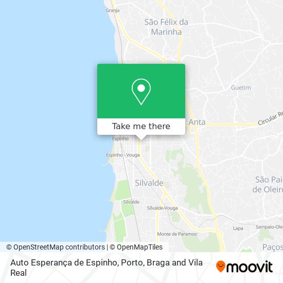 Auto Esperança de Espinho mapa