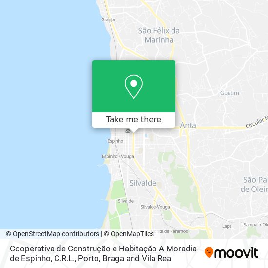 Cooperativa de Construção e Habitação A Moradia de Espinho, C.R.L. mapa