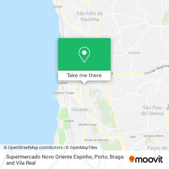 Supermercado Novo Oriente Espinho map