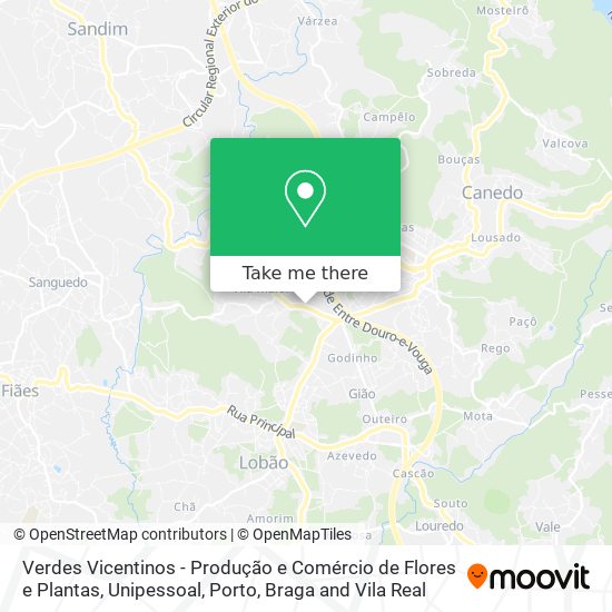 Verdes Vicentinos - Produção e Comércio de Flores e Plantas, Unipessoal map