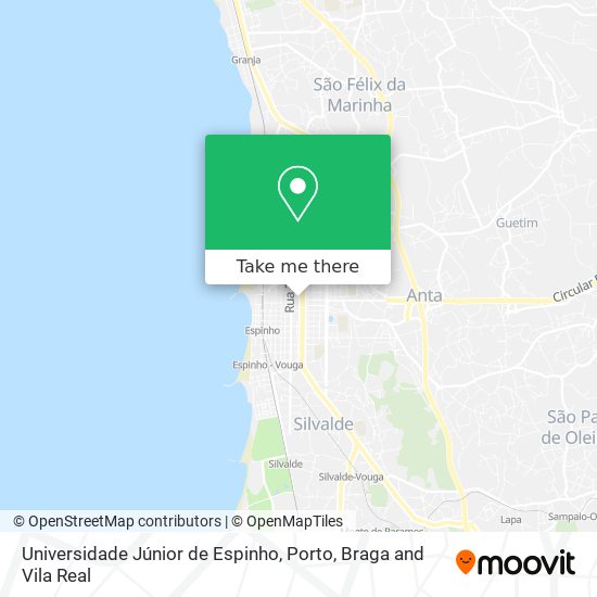 Universidade Júnior de Espinho mapa