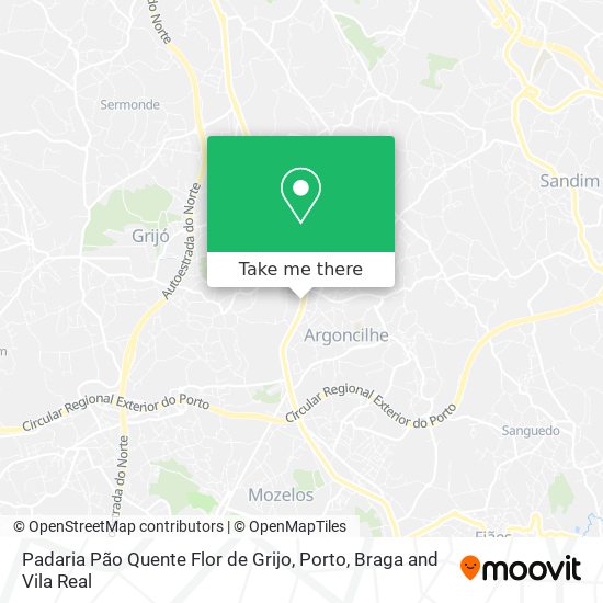 Padaria Pão Quente Flor de Grijo mapa