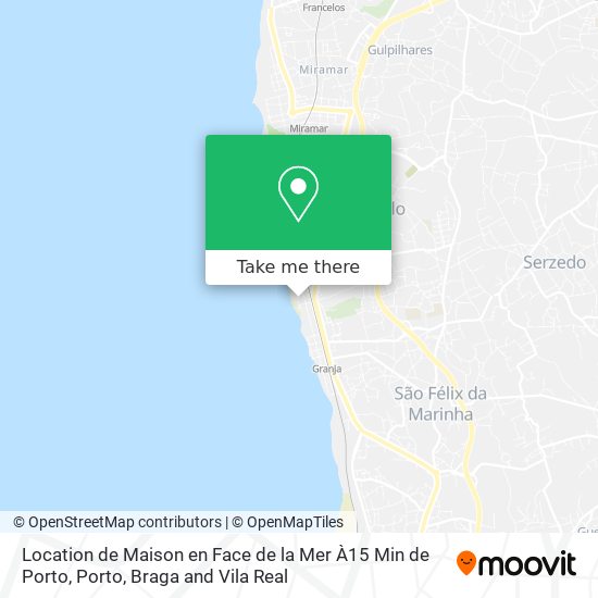 Location de Maison en Face de la Mer À15 Min de Porto map