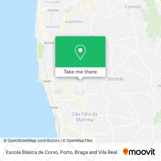 Escola Básica de Corvo mapa
