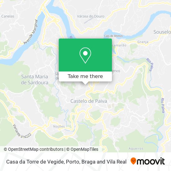 Casa da Torre de Vegide mapa