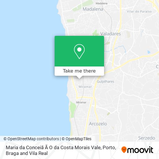 Maria da Conceiã Ã O da Costa Morais Vale mapa