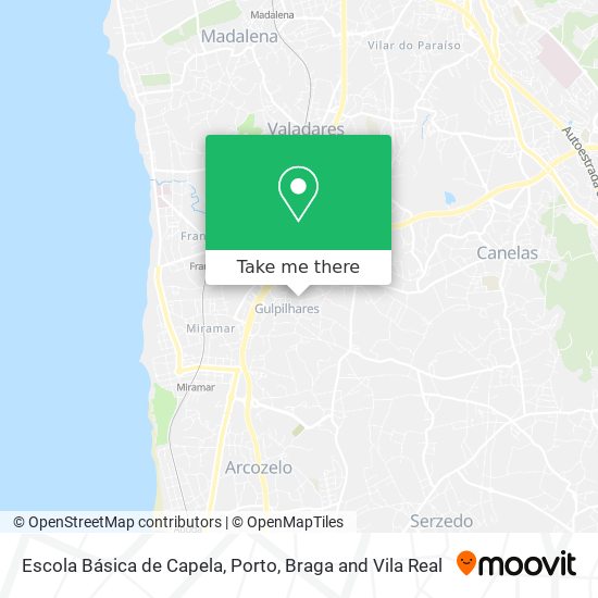Escola Básica de Capela mapa
