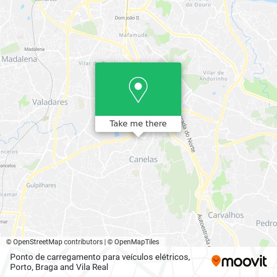 Ponto de carregamento para veículos elétricos map