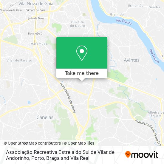 Associação Recreativa Estrela do Sul de Vilar de Andorinho map