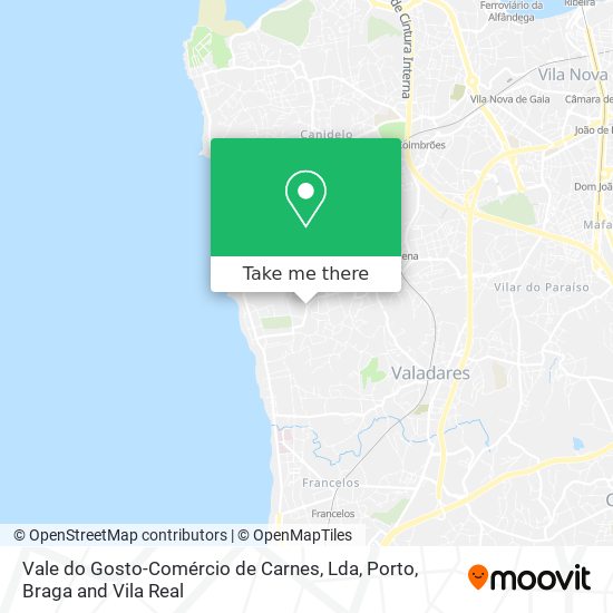 Vale do Gosto-Comércio de Carnes, Lda mapa