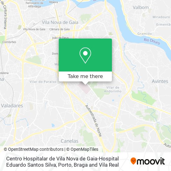 Centro Hospitalar de Vila Nova de Gaia-Hospital Eduardo Santos Silva mapa