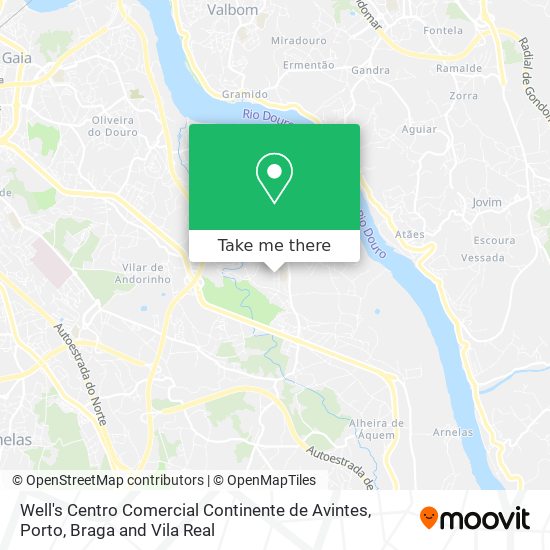 Well's Centro Comercial Continente de Avintes map