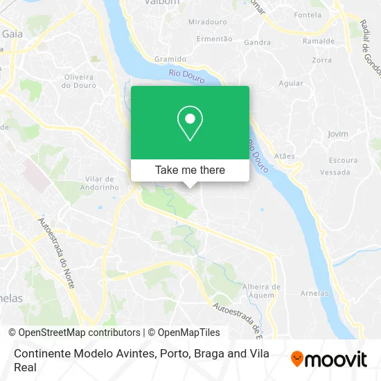 Continente Modelo Avintes map