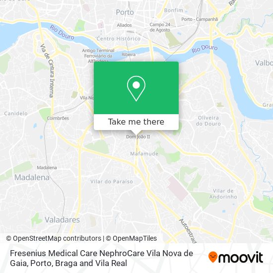 Fresenius Medical Care NephroCare Vila Nova de Gaia map