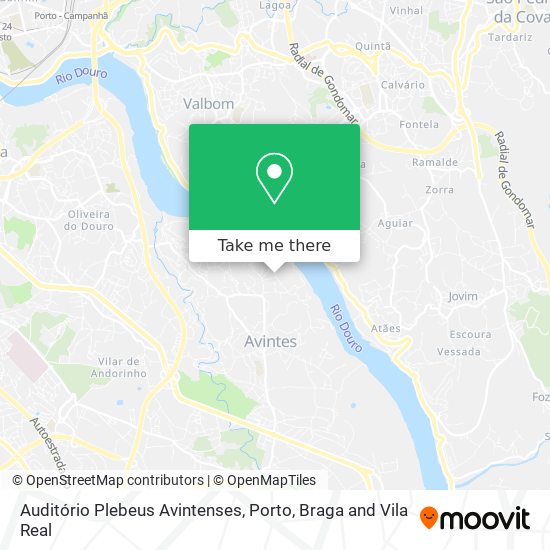 Auditório Plebeus Avintenses mapa