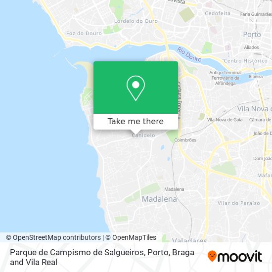 Parque de Campismo de Salgueiros mapa