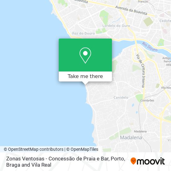 Zonas Ventosas - Concessão de Praia e Bar map