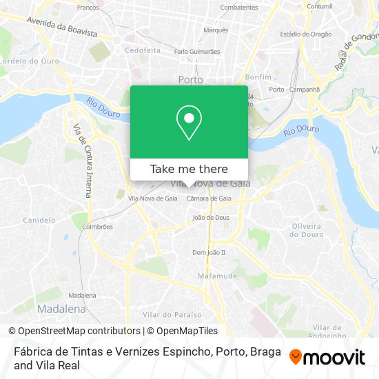 Fábrica de Tintas e Vernizes Espincho mapa