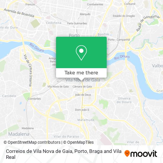 Correios de Vila Nova de Gaia mapa